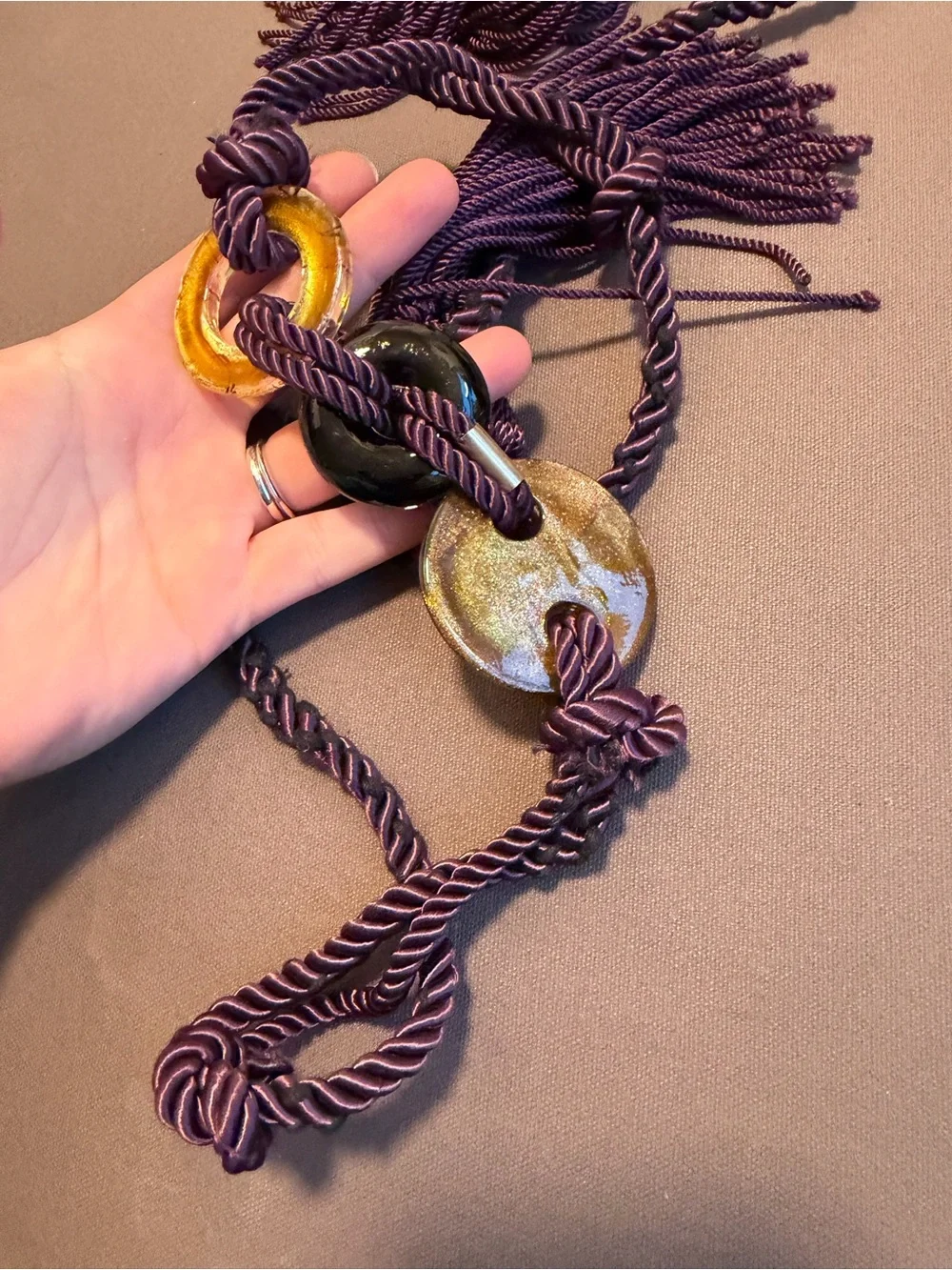 Zara special glass appliqué rope belt limited edition